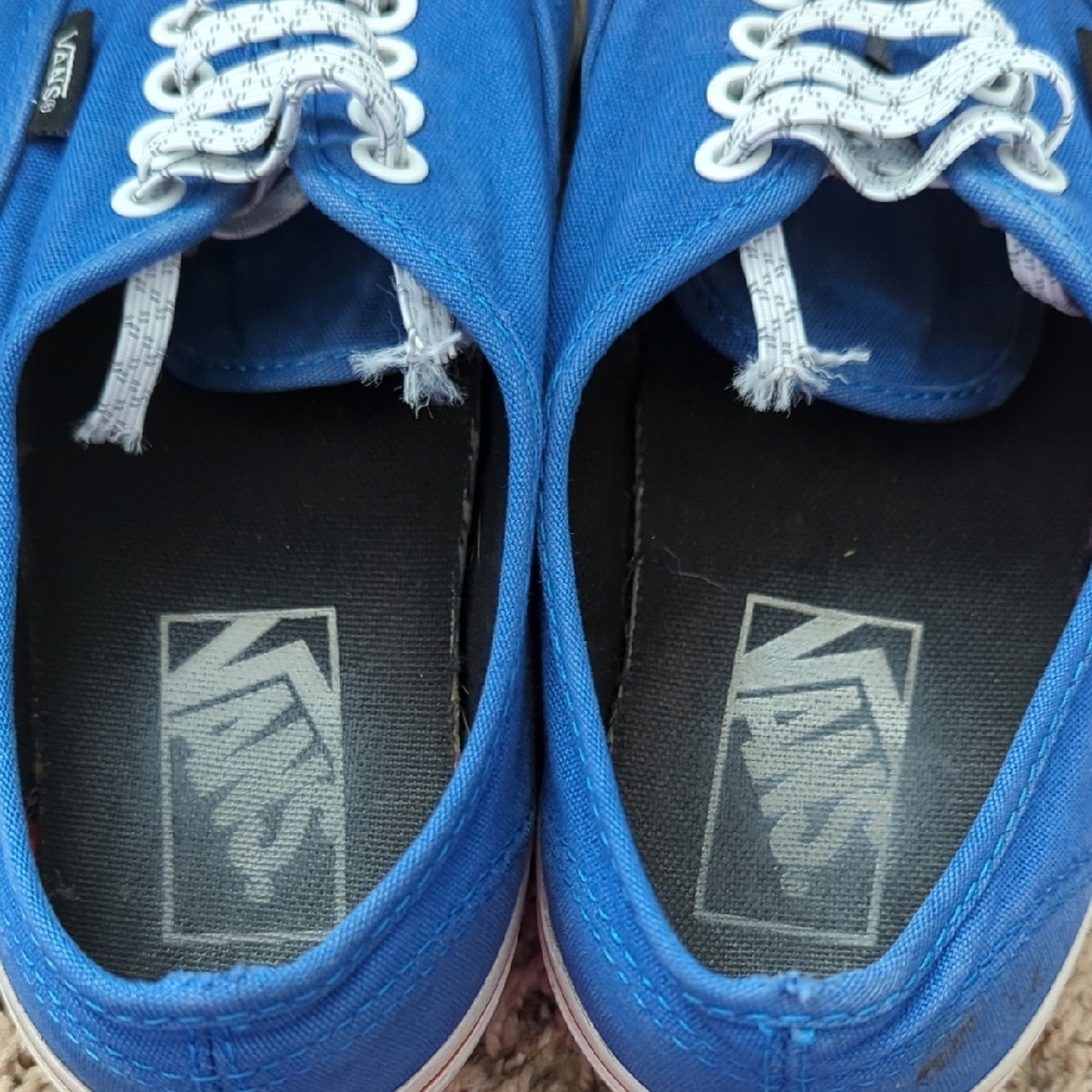 Vans Royal Blue Canvas Shoes with Red Trim - Picture 6 of 9
